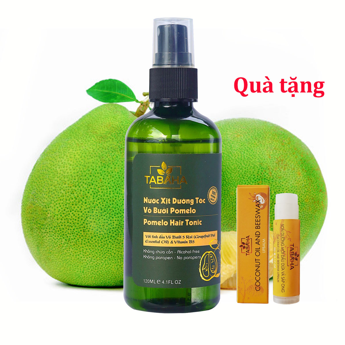 Chai Xịt Tinh Dầu Bưởi & Vitamin B5 Tabaha 120ml tặng son mọc tóc nhanh ngăn rụng tóc