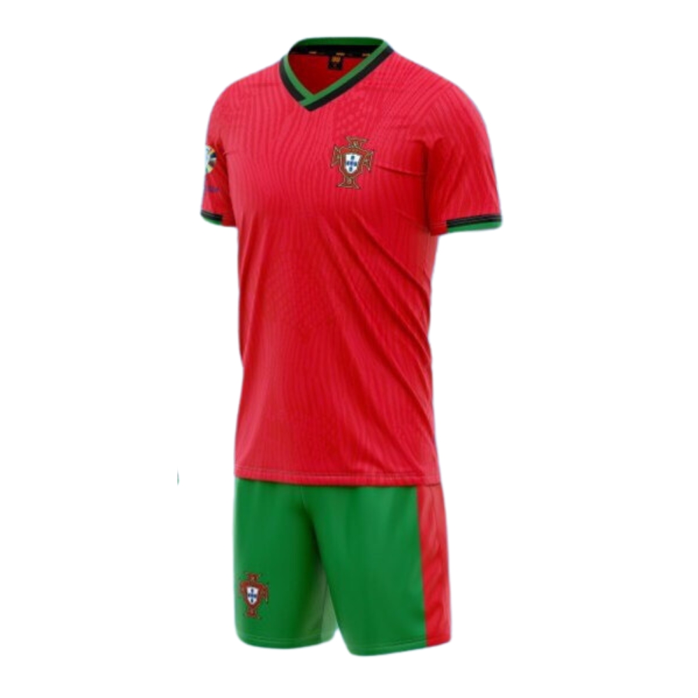 Quần áo bóng đá Bồ Đào Nha màu đỏ Euro 2024 vải mè Hàn Quốc CÓ IN tên số