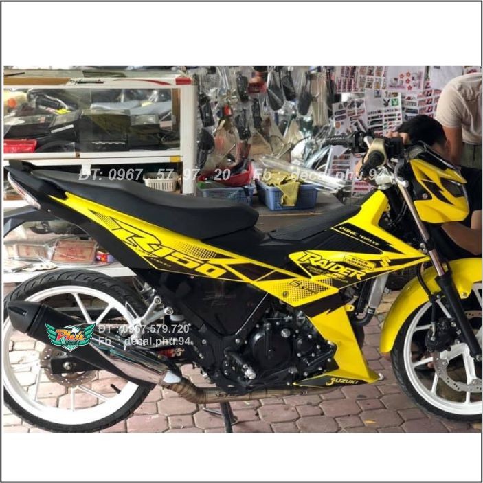 Tem rời Raider vàng đen (H) - mẫu mã đa dạng - chi tiết sắc nét - nhận làm Tem rời theo yêu cầu