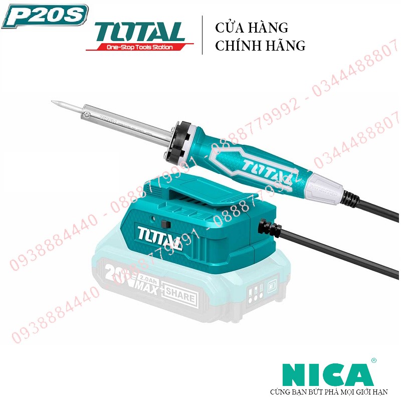 Máy hàn chì dùng pin lithium 20v total tsili2001 chính hãng - siêu thị đồ nghề