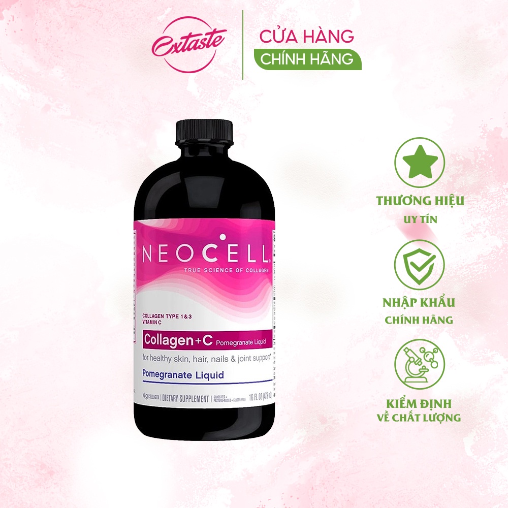 Collagen lựu neo cell dạng nước 4000mg 473ml chống lão hóa đẹp da Extaste