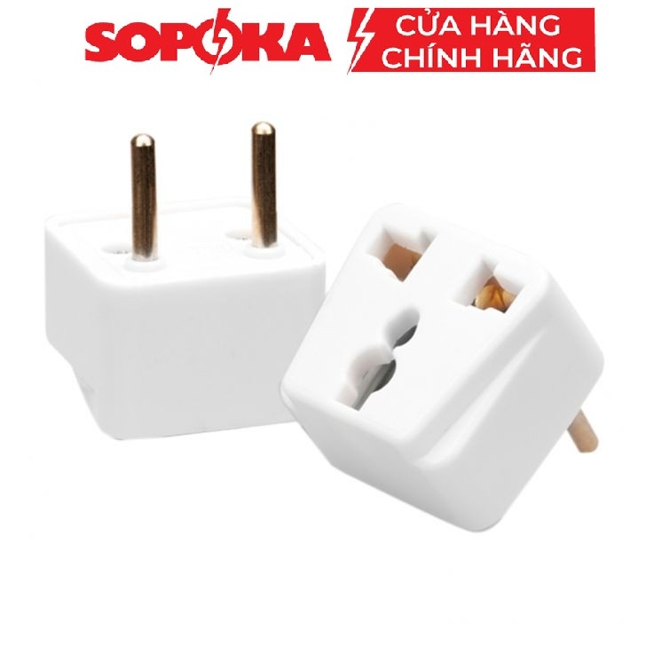 Phích Chuyển Đổi 3 chấu đa năng, phích cắm điện chuyển 3 chân thành 2 | SOPOKA Đâu Nối Đa Năng Chuyển Đổi ổ phích cắm 3 chân