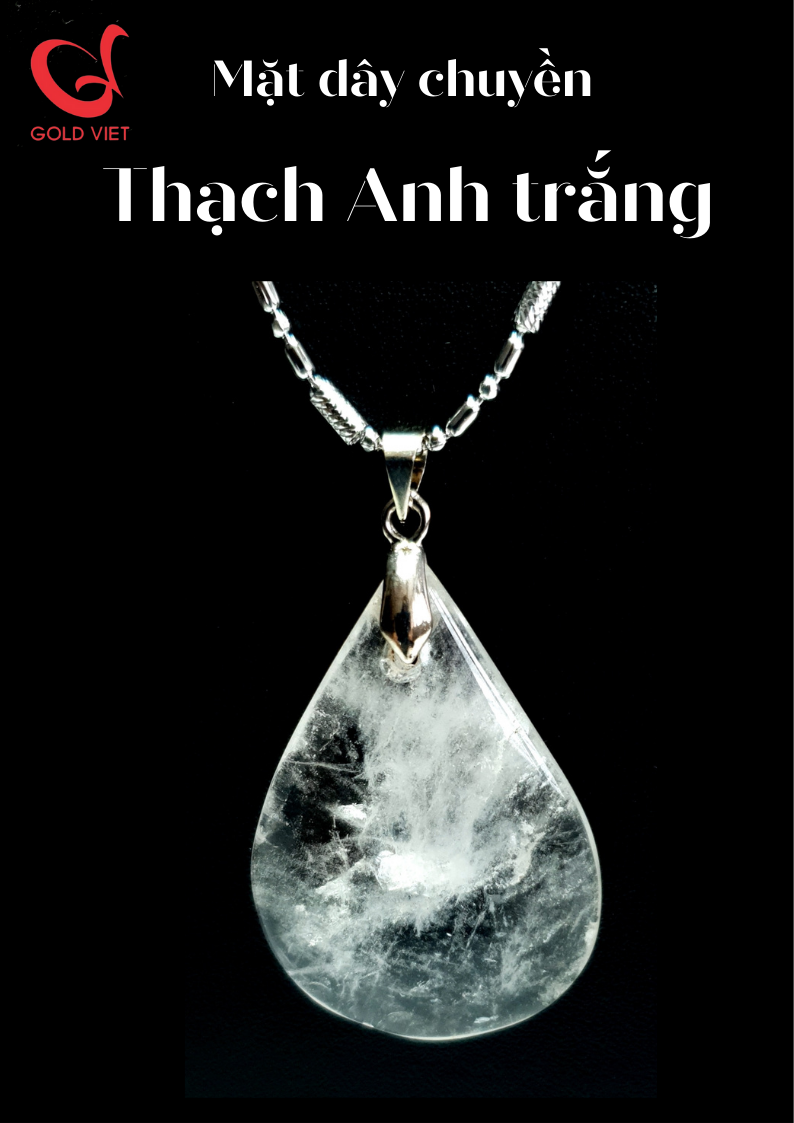 Mặt dây chuyền thạch anh trắng , hàng thiên nhiên 100%, nhiều mẫu lựa chọn