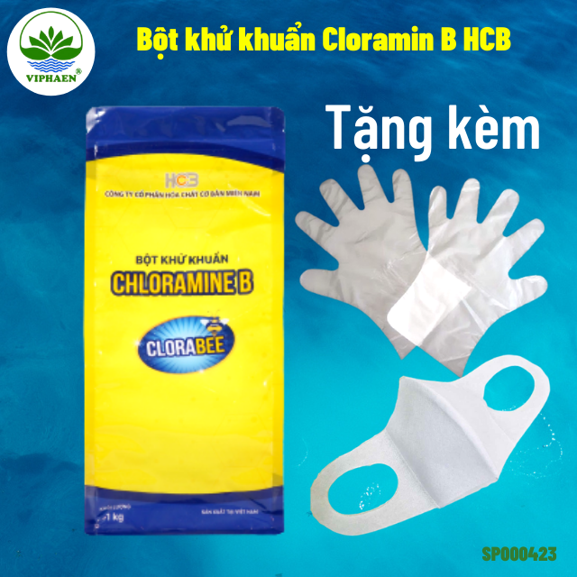 [Chứng nhận BYT] Bột khử khuẩn Cloramin B 25% Clorabee Việt Nam (Túi 1 kg) Tặng kèm găng tay, khẩu trang