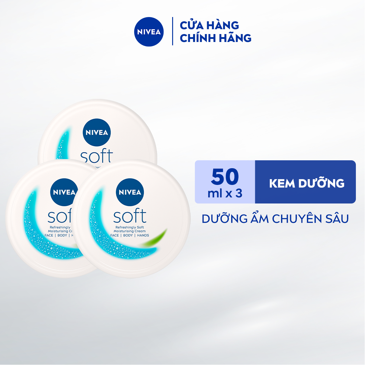 Bộ 03 Kem Dưỡng Mềm Da Nivea Soft 50ml x3