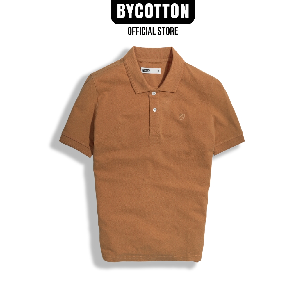 Áo thun nam cao cấp polo cổ bẻ nâu premium brown basic by cotton