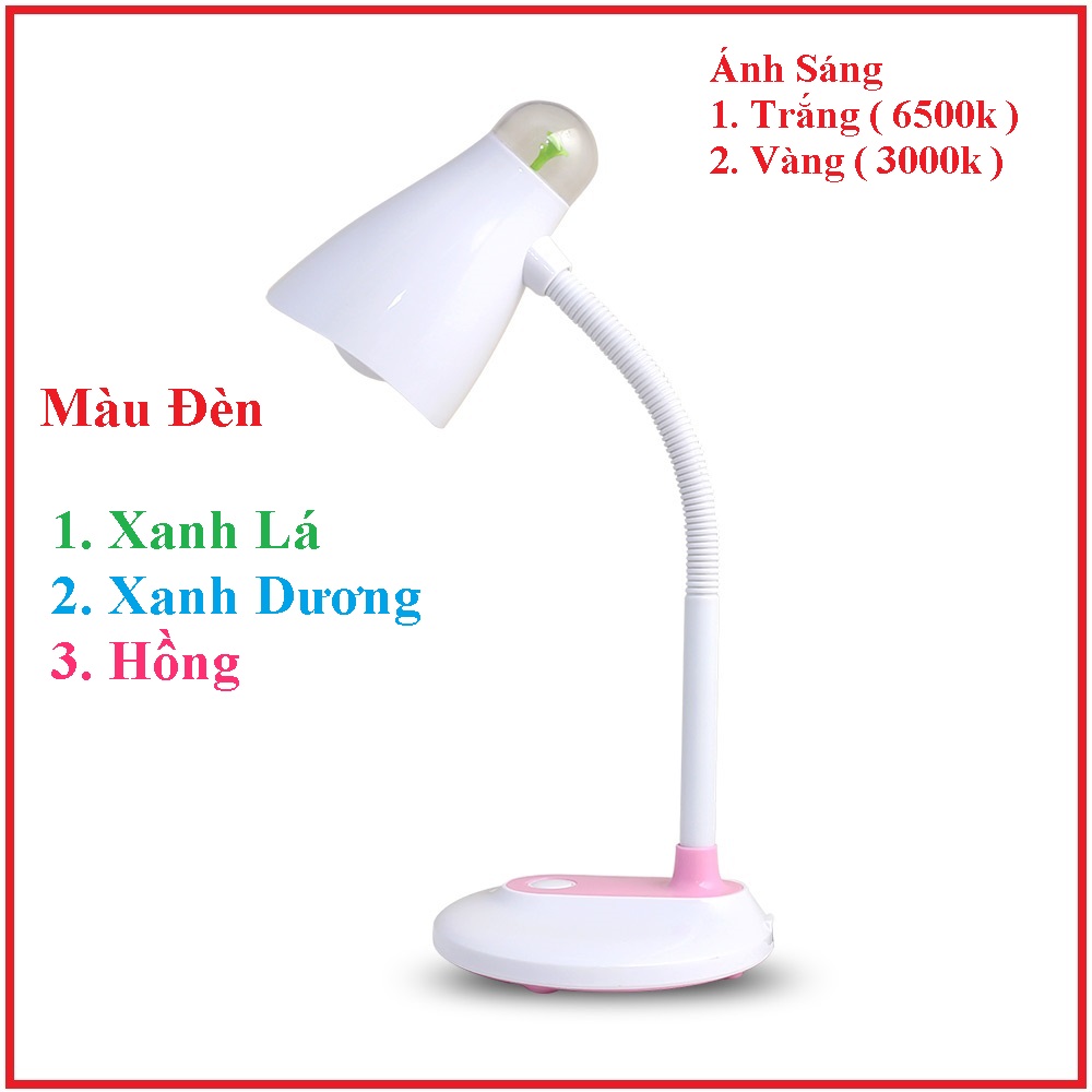 Đèn học chống cận rạng đông  5w thiết kế nhỏ gọn không gây nóng ánh sáng vàng tự nhiên không nhấp nháy chống mỏi mắt nheo mắt lóa mắt tiết kiệm điện độ bền cao bảo hành chính hãng 1 năm ( model RD-RL-32.LED )