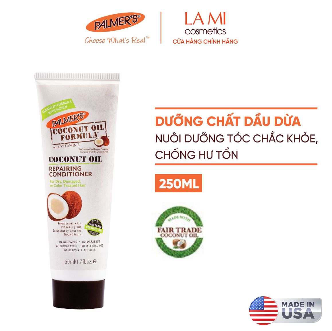[14/11/24] Dầu xả dưỡng tóc dầu dừa Palmer's 250ml