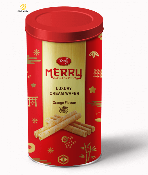 Bánh Richy Merry lon kem quế vị cam 208g - Tạp hóa Bát Muội