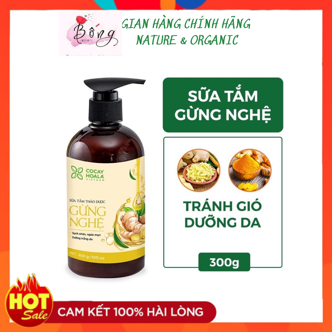 Sữa tắm thảo dược gừng nghệ giữ ấm cho cơ thể mẹ, an toàn cho bé cocayhoala 300g