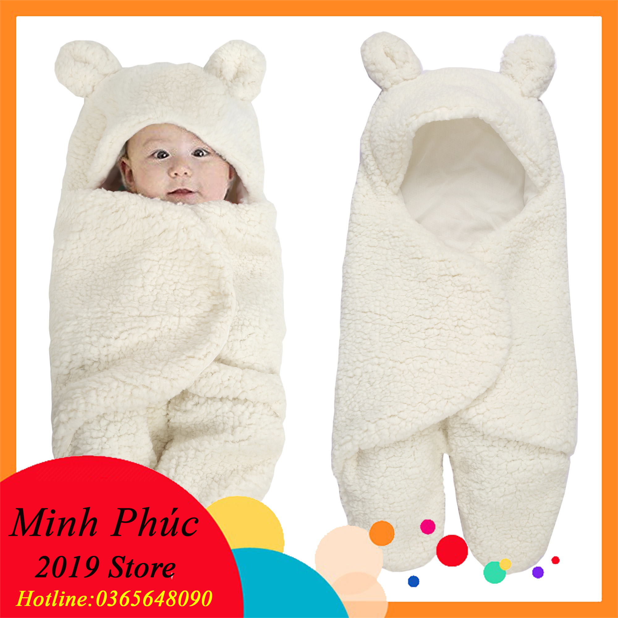 [HÀNG ĐẸP-CAM KẾT Y HÌNH] Túi choàng gấu thoáng khí cho bé hình thú dễ thương, Chăn quần dạng khăn ủ kén quấn nhộng lông cừu Baby Blanket cho trẻ sơ sinh đến 6 tháng tuổi