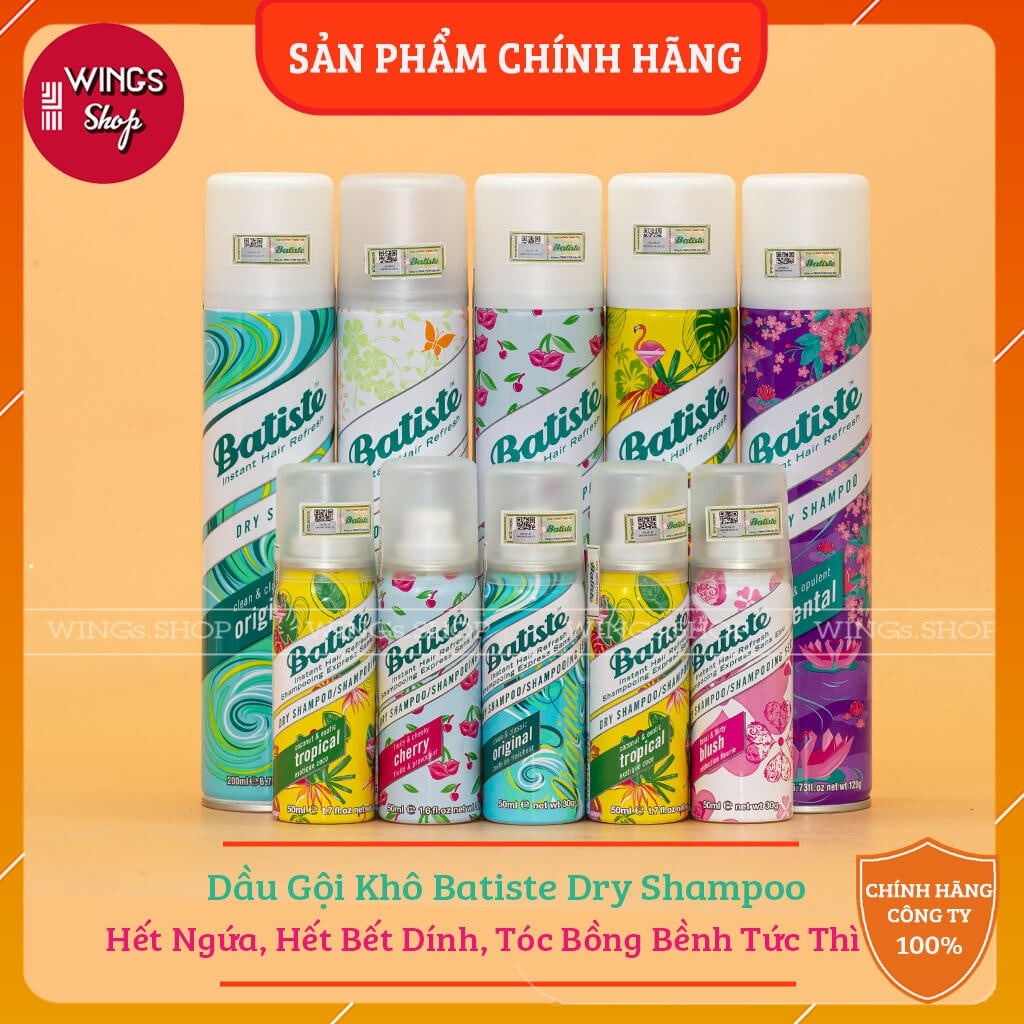 [ HOT SALE ] Dầu Gội Khô Batiste Dry Shampoo 50ml-200ml   Hết Ngứa Hết Bết Dính Tóc Bồng Bềnh Tức Thì   Hàng Chính Hãng