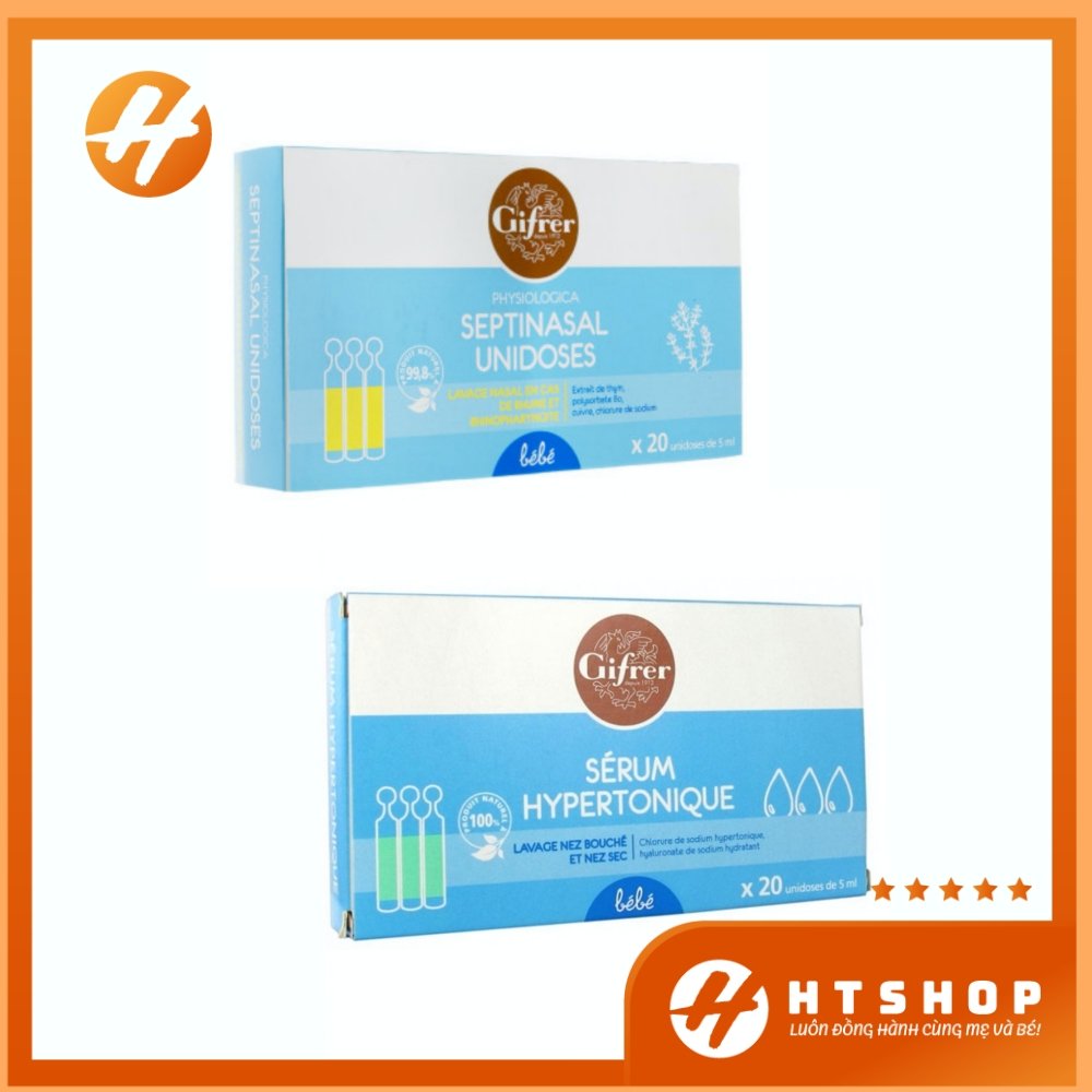 Nước Muối Sinh Lý Kháng Viêm Gifrer Hộp 20 Ống Giảm Ngạt Mũi Viêm Mũi Vệ Sinh Mũi Họng - Pháp