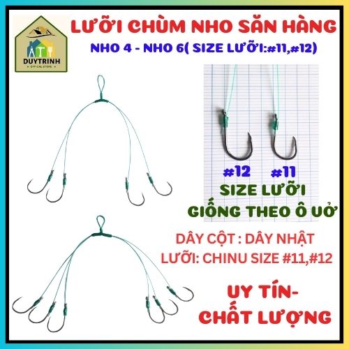 Lưỡi chùm nho câu câu cá tra , cá chim giá rẻ nho 4 - nho 6 size lưỡi #11,#12