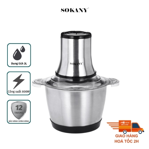 Máy xay thịt, xay đa năng sokany 3l cao cấp chính hãng bảo hành 12 tháng