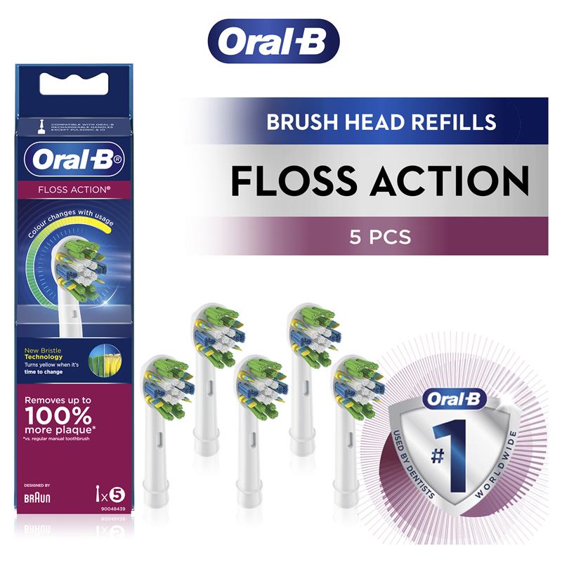 Đầu bàn chải điện Oral B Power Toothbrush Floss Action Refills làm sạch từng kẽ răng giúp răng trắng sáng tự nhiên quatangme-com-vn