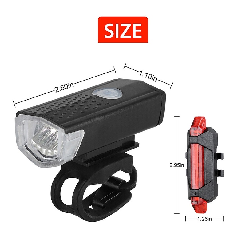 Combo Đèn pha led và đèn chiếu hậu cảnh báo bảo vệ an toàn chống thấm nước cho xe đạp