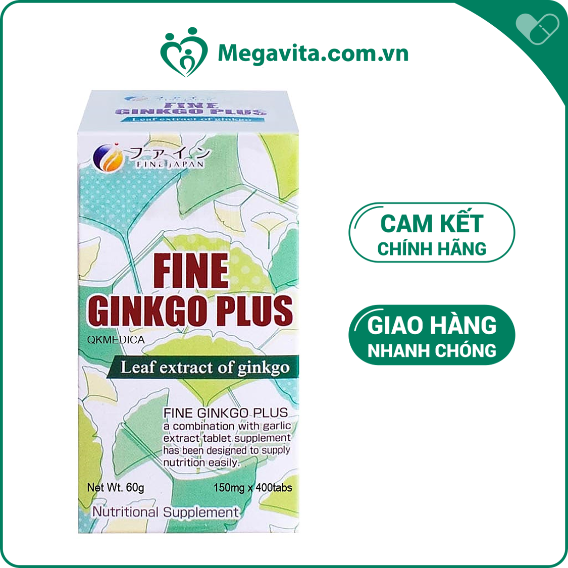 Viên uống bổ não fine ginkgo plus 400 viên