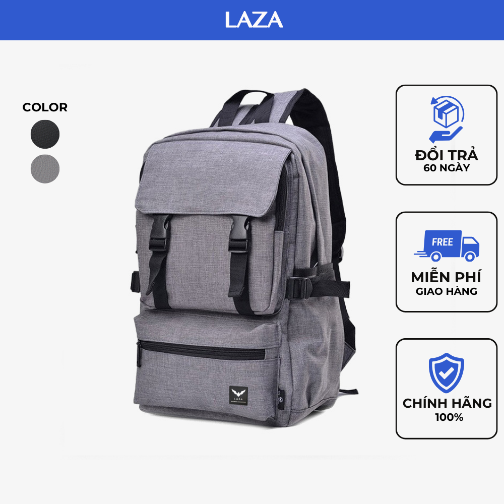 Balo Nam, balo laptop, balo du lịch Hàn Quốc LAZA 289 kiểu dáng phong cách, độ bền cao, dễ phối đồ, đựng được nhiều đồ - Chính Hãng Phân Phối