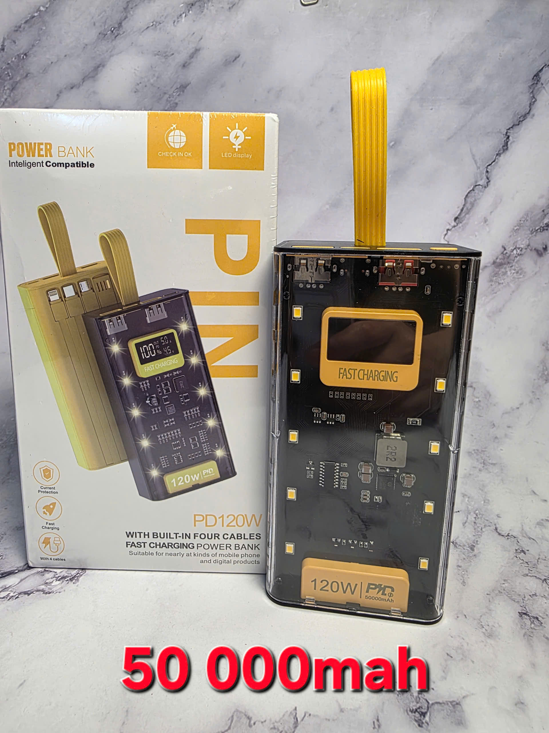  Sạc dự phòng 120w 100w PD22.5w 30000Mah pin dự phòng màn hình led tích hợp 2 đầu sạc tiện dụng Type-C lightning 