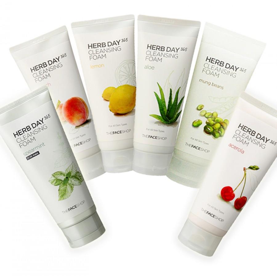 Sữa Rửa Mặt The Face Shop Herb Day 365 Cleansing Foam 170ml Đủ Mùi