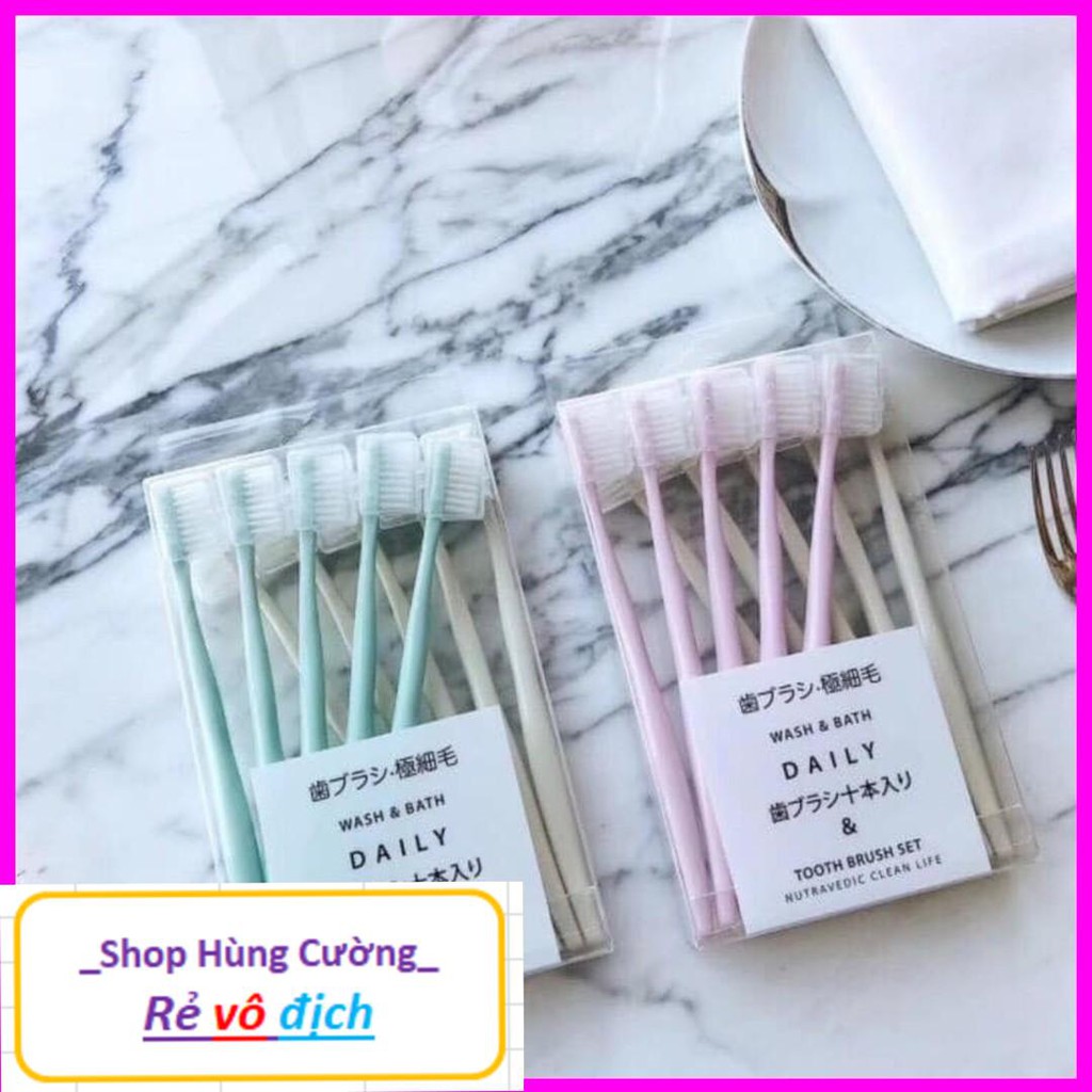 Sét 10 bàn chải đánh răng lúa mạch xuất Nhật cao cấp