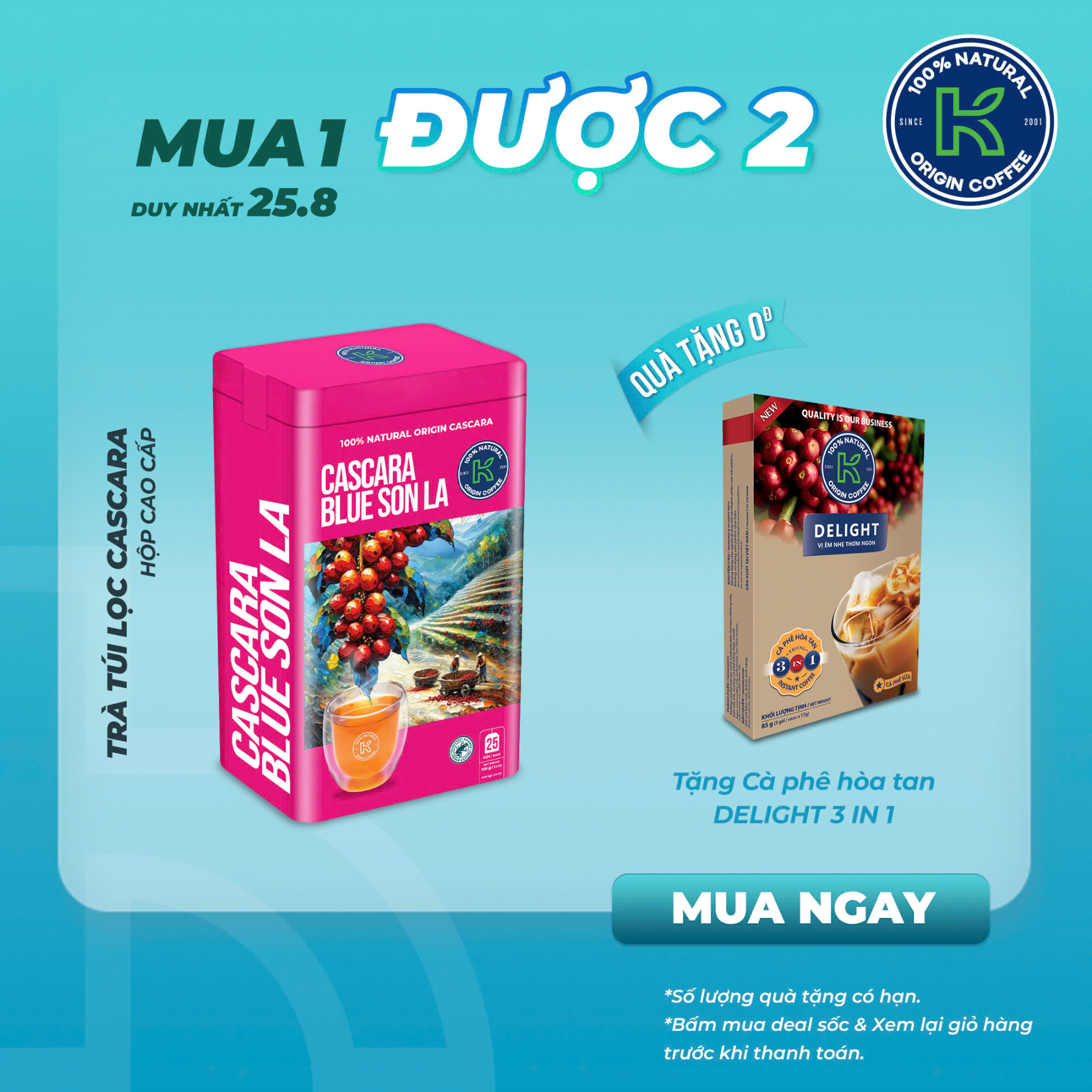 Trà vỏ cà phê arabica - trà cascara túi lọc blue son la - hương vị núi rừng tây bắc