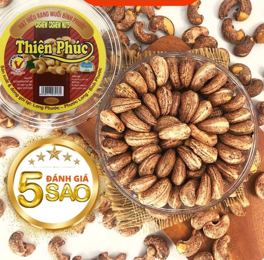 Hạt điều bình phước rang muối hộp 500g – hạt ngũ cốc dinh dưỡng ăn kiêng giảm cân