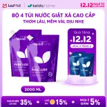 Combo 4 Túi Nước Giặt Xả Cao Cấp Keido.home 2L – Thơm Lâu, Mềm Vải, Dịu Nhẹ