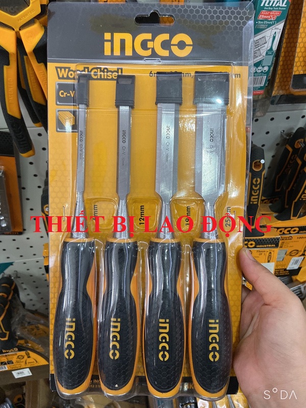 Bộ 4 đục gỗ ingco 6,12,19,25/140mm hktwc0401