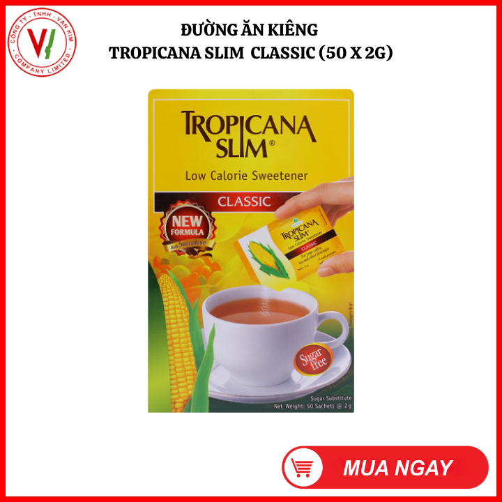 [HCM]Đường bắp ăn kiêng với công thứ tạo ngọt thể hiện mới Surcalose Tropicana Slim Classic 100g (50 x 2g) - Thích hợp cho người ĂN KIÊNG người bệnh TIỂU ĐƯỜNG người BÉO PHÌ người muốn KIỂM SOÁT CÂN NẶNG