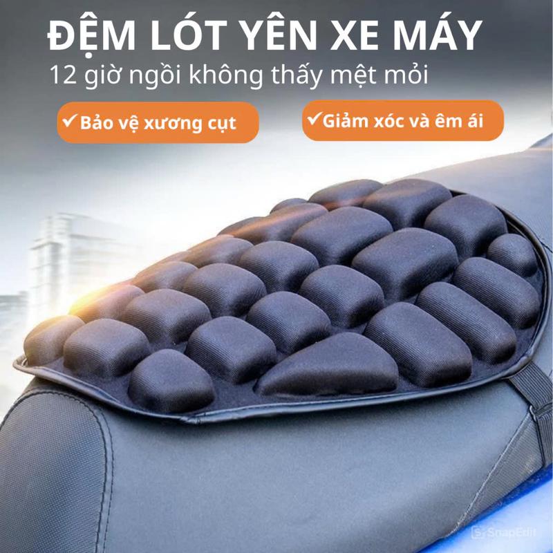 Đệm Lót Yên Xe Máy Đàn Hồi Thoáng Khí, Đệm Lót Yên Xe Chống Ê Mông Ngồi Cả Ngày Không Mỏi
