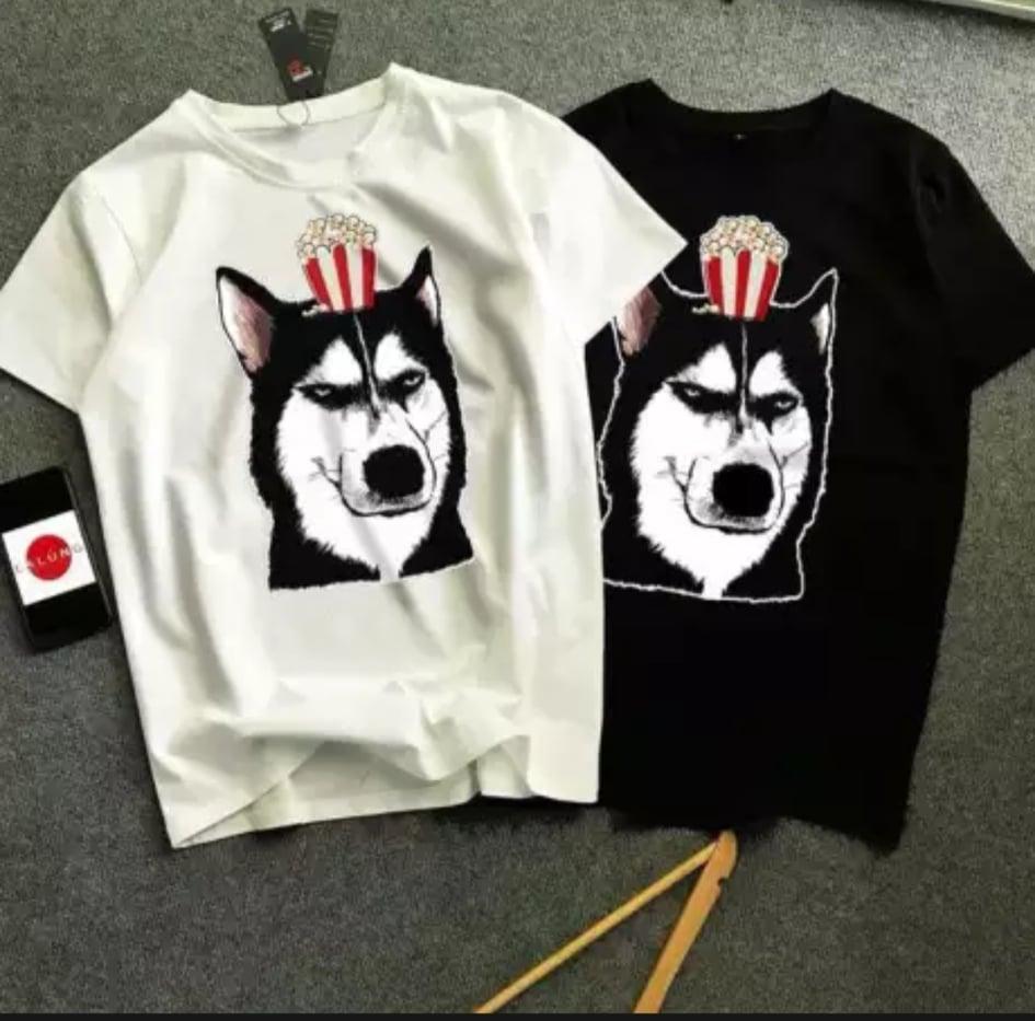 [HCM] XẢ HÀNG - ĐỒNG GIÁ 19K Áo thun nam Hàn Quốc form rộng in hình Cún Ngầu BẮp Rang Bơ độc lạ vải dày mịn mát