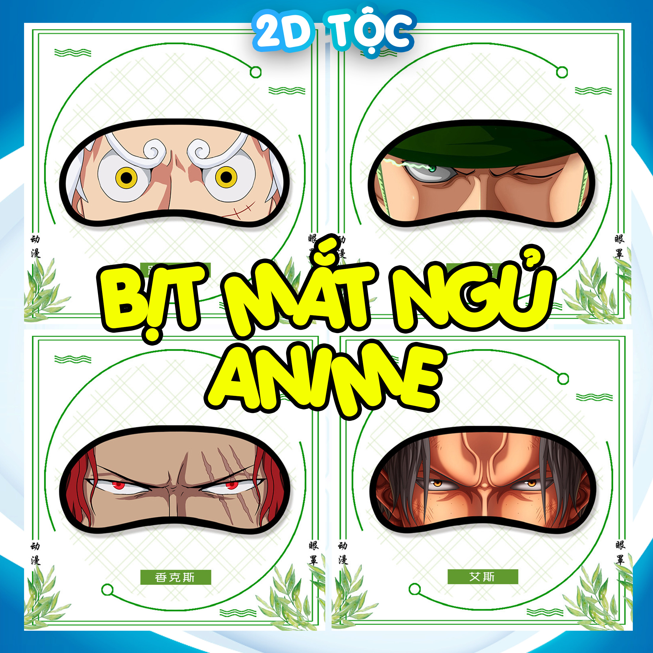 Bịt mắt ngủ Anime Manga One Piece Nhân vật Luffy, Zoro, Nami, Robin,... – Phụ Kiện Anime By 2D Tộc Shop