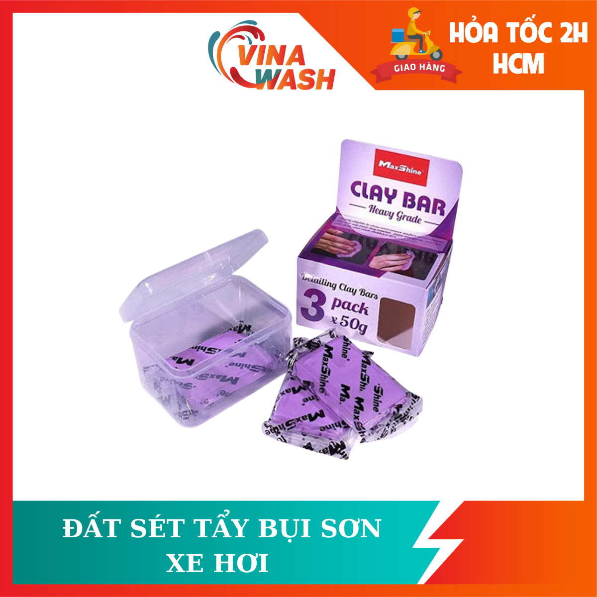 Đất sét tẩy bụi sơn xe hơi Maxshine màu tím
