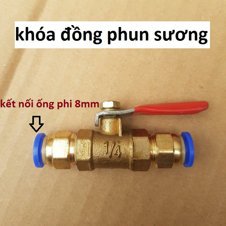 Van khóa ống hơi tưới phun sương 8mm - van khóa ống phun sương 2 đầu gắn ống 8mm
