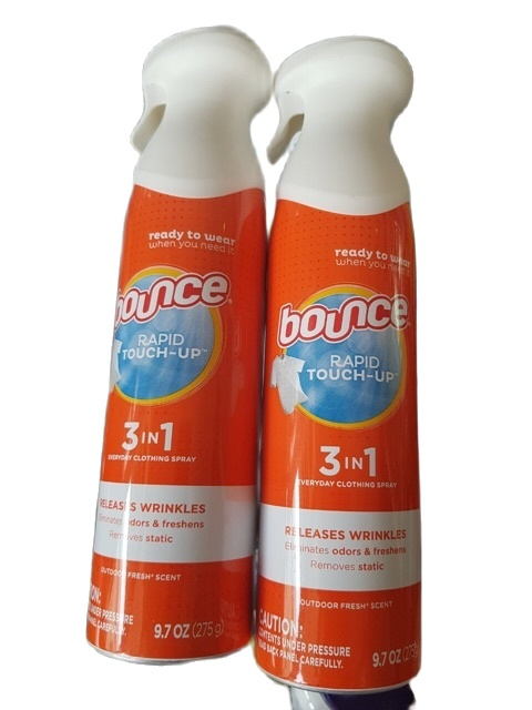 [HCM]BÌNH XỊT THẮNG VÀ THƠM QUẦN ÁO 3 IN 1 BOUNCE RAPID TOUCH UP NHẬP MỸ 275GR