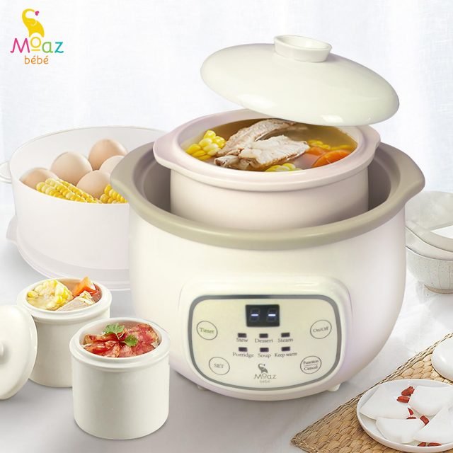 Nồi nấu chậm đa năng moaz bebe 030 đa năng 1.5l , nấu cháo, ninh, hầm, hấp, cách thủy... thiết kế hiện đại, nút cảm ứng, chất liệu nồi sứ dày dặn, chống cháy khét, nấu nhanh, tiết kiệm thời gian, bh 2 năm