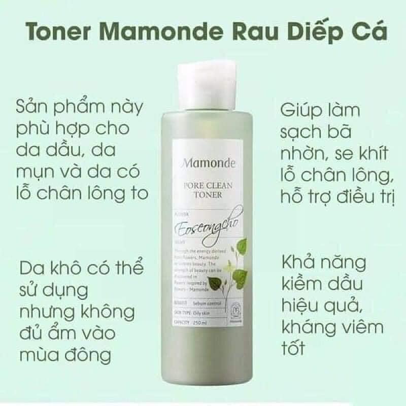 Nước hoa hồng toner mamonde diếp cá 250ml
