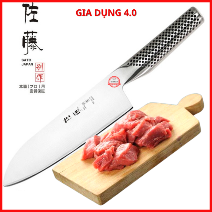 Dao nhà bếp JAPAN cao cấp thương hiệu SATO nổi tiếng thép trắng đúc 3 lớp không gỉ