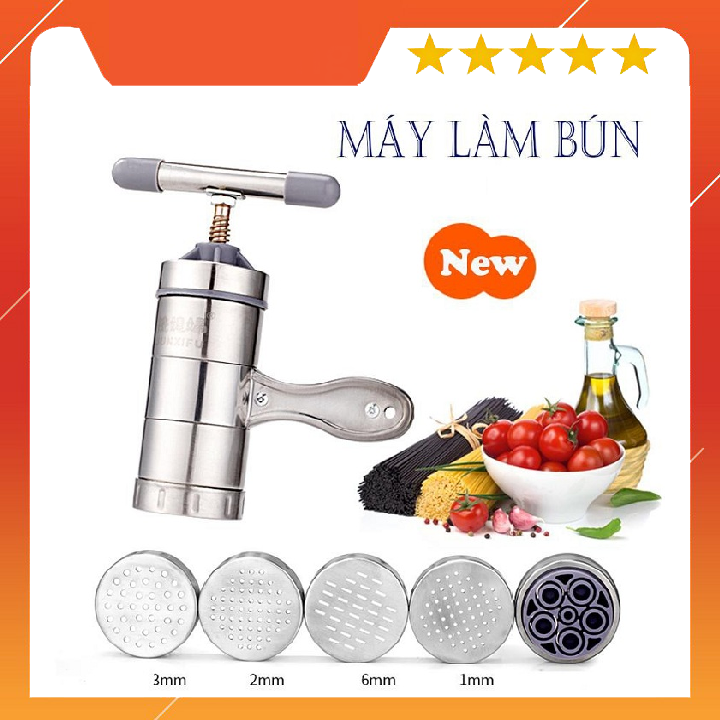 Khuôn Làm Bánh Lọt, Dụng Cụ Làm Bún Mì Tươi 5 Đầu Inox Cao Cấp, Máy Làm Bún Mì Mini Gia Đình An Toàn, dụng cụ làm mì, máy làm mì Chất Lượng, Hiệu Quả