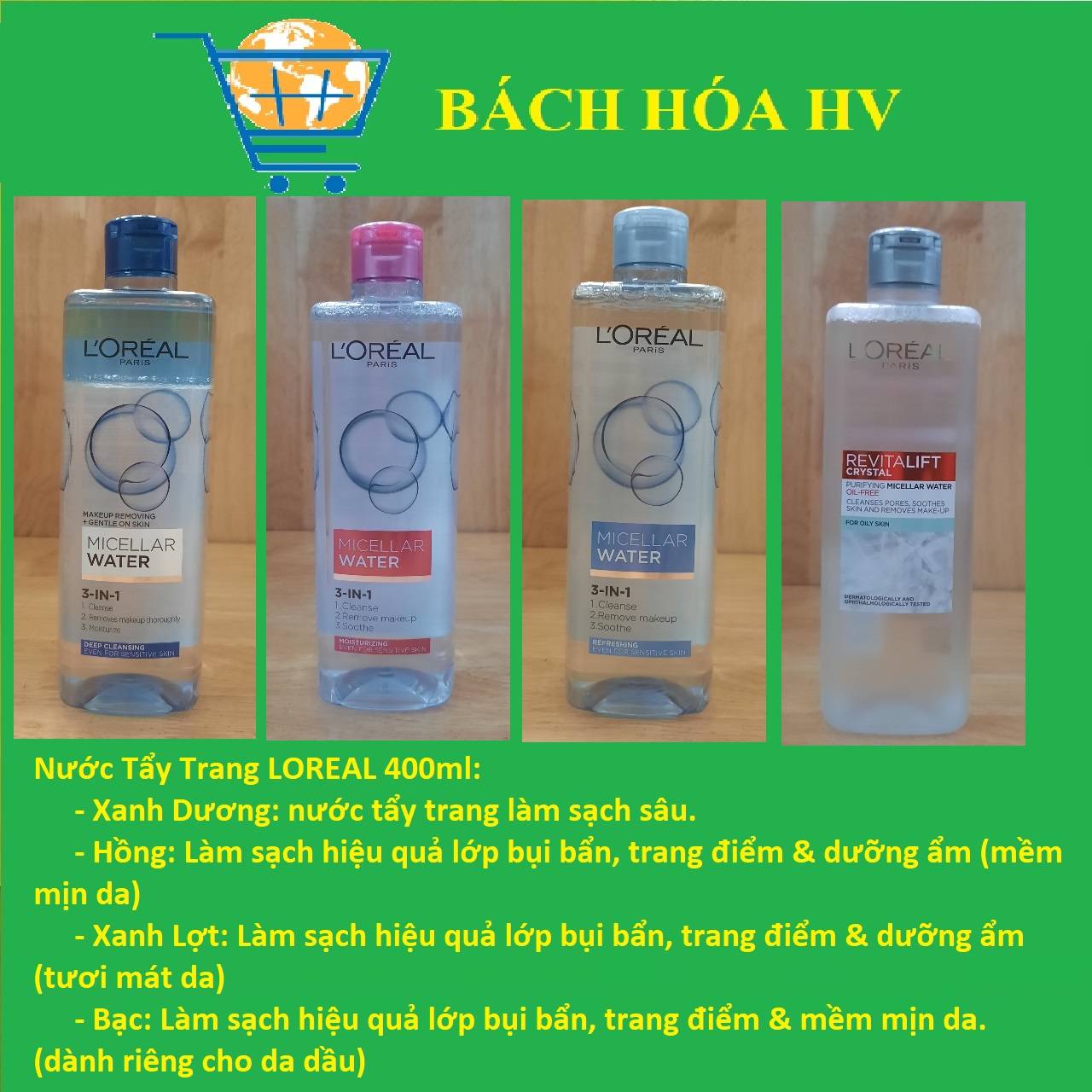Nước tẩy trang loreal 400ml - bach hoa hv