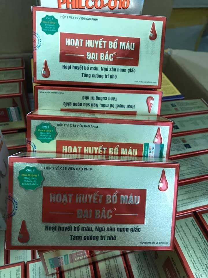 Hoạt huyết bổ máu Đại Bắc - Bổ máu, hoạt huyết dưỡng não, ngủ sâu ngon giấc, tăng cường trí nhớ - Hộp 30 viên