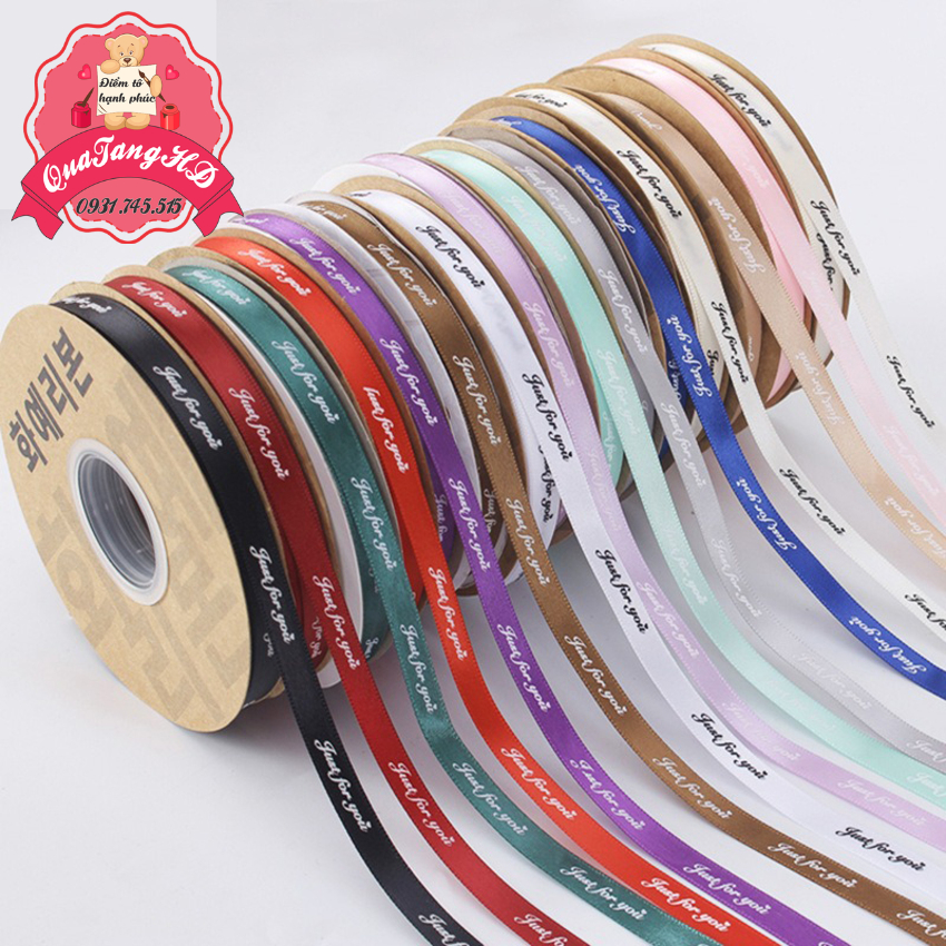 Dây ruy băng lụa 1cm dài 45m làm hoa gói quà HD Gift đẹp, sắc nét