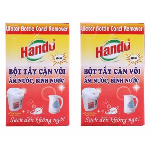 Bộ 2 hộp 4 gói bột tẩy cặn vôi ấm đun- bình nước
