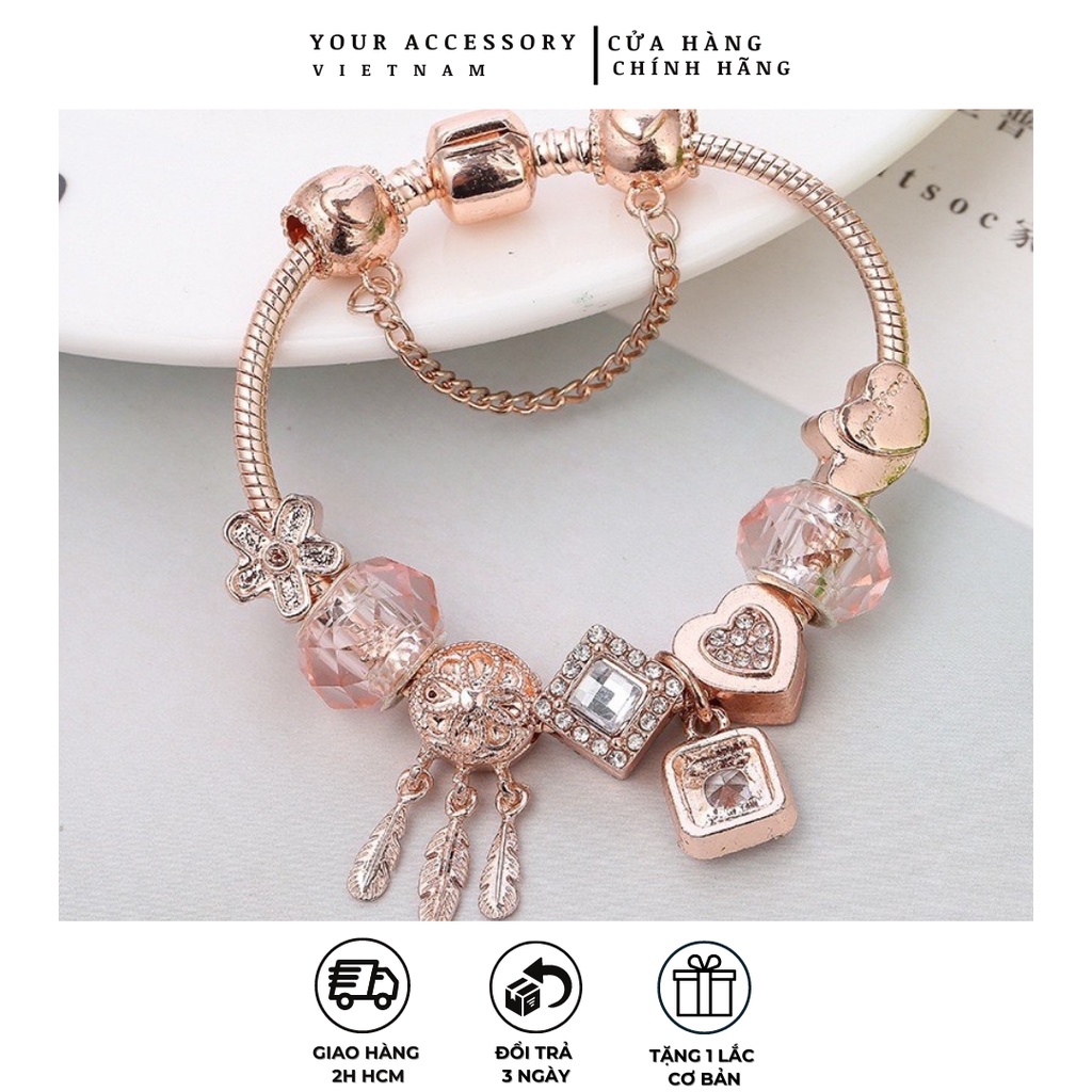 Vòng charm mạ bạc s925 kiểu pandora cao cấp ya25