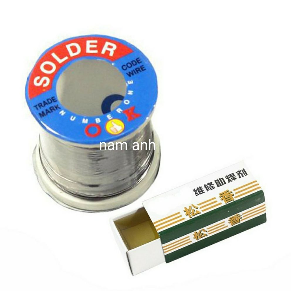 Combo cuộn thiếc OK 0,8mm và hộp nhựa thông cao cấp