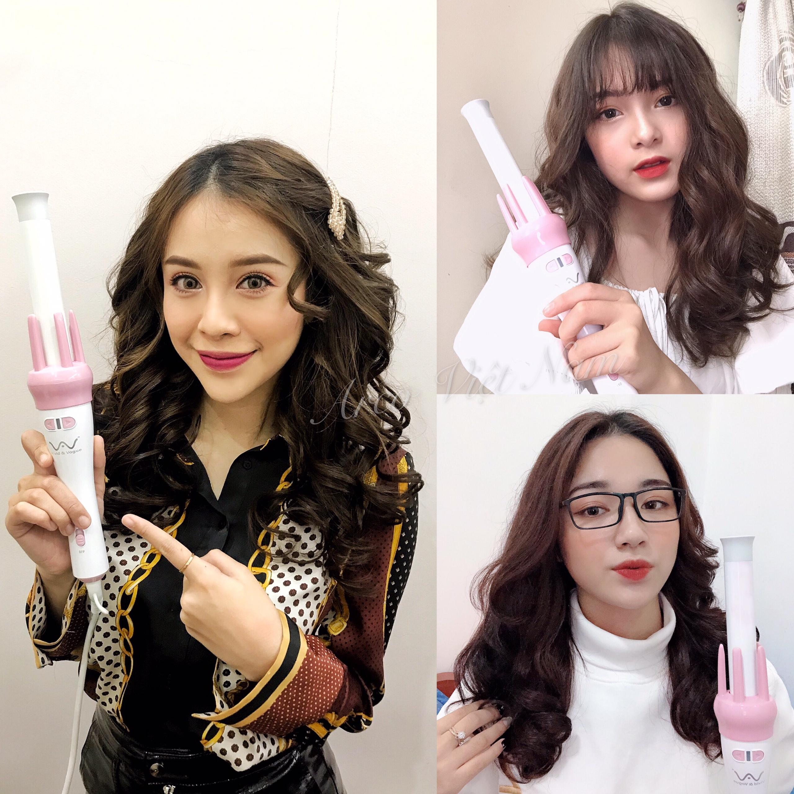 Máy Uốn Tóc Tự Động Xoay 360 Độ , Máy Làm Xoăn Đa Năng  Máy Uốn Tóc Tiện Lợi Thông Minh,, Máy Uốn Tóc Thần Tốc Thời Gian uốn Tóc Nhanh , Trục Ống To 28mm, Tặng phiếu bảo hành 1 năm Toàn quốc