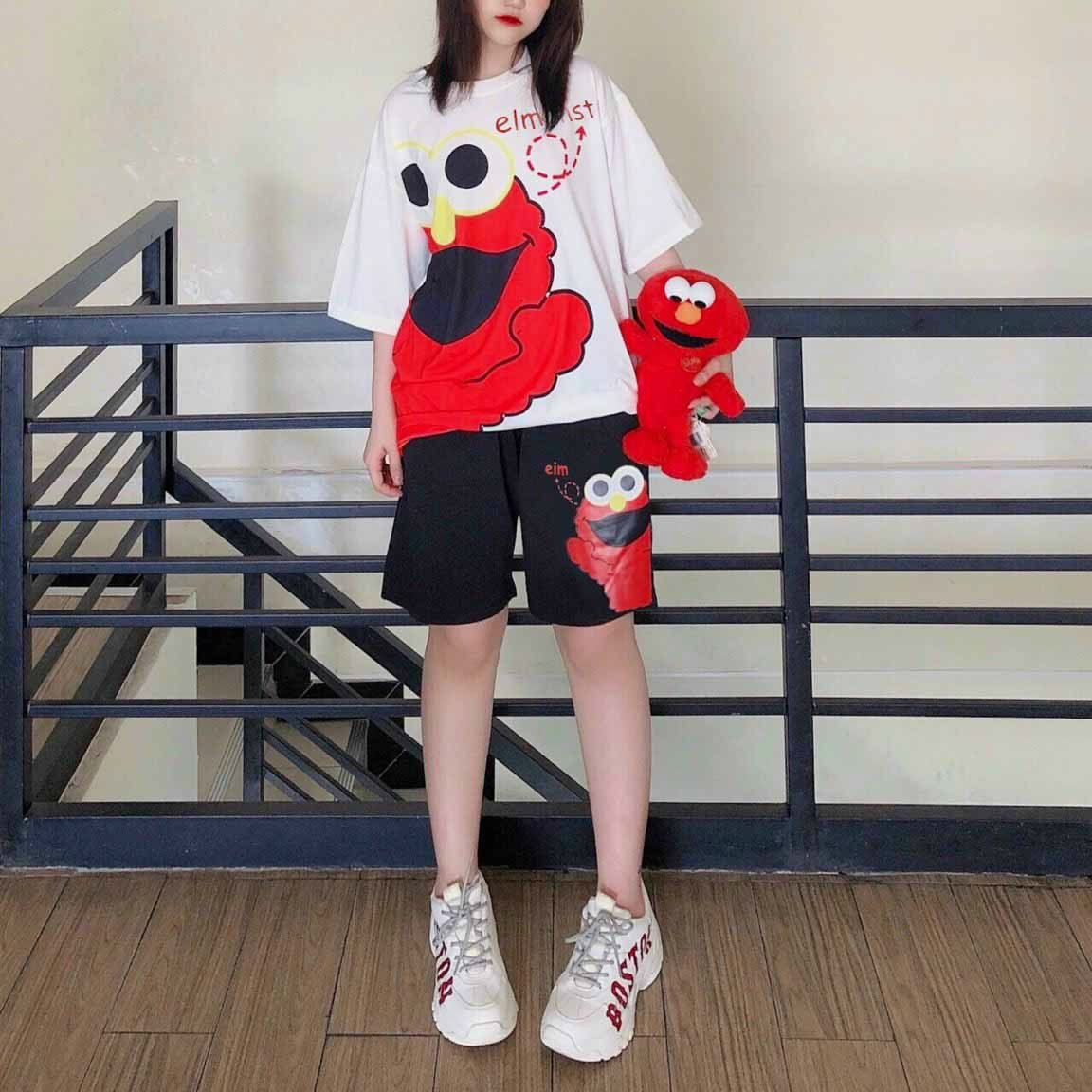 ( MIỄN PHÍ VẬN CHUYỂN) Set bộ đồ mặc nhà,đi chơi in 3D ELMONST Siêu CUTE -Phối quần đùi siêu xinh MẪU HOT TREND 2021
