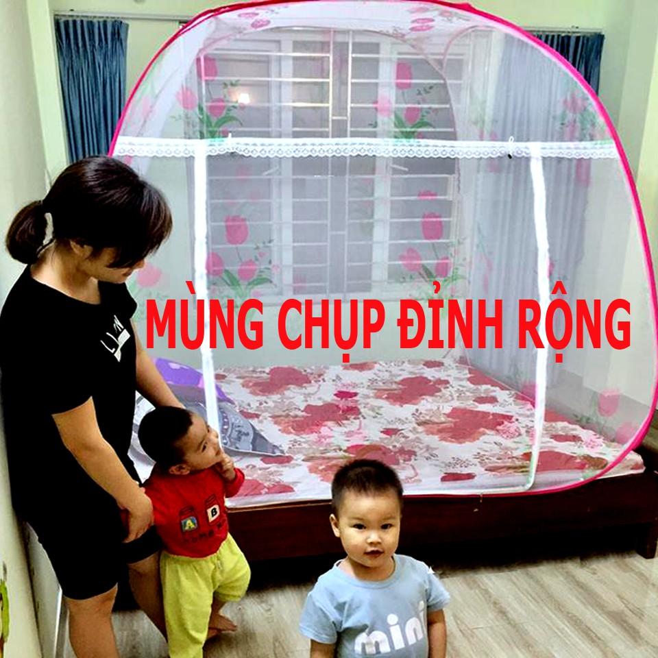 Mùng chụp đỉnh rộng cao gấp gọn hàng Việt Nam 1m6 x 2m